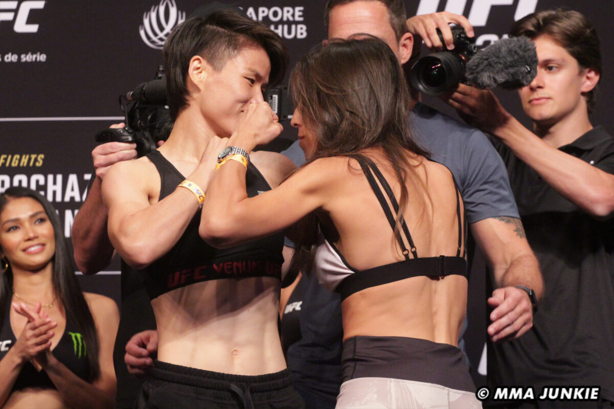 UFC 275 weigh-ins: Zhang Weili, Joanna Jedrzejczyk hit marks, face off before rematch